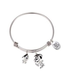 Unwritten Peanuts Graduation Adjustable Bangle Bracelet Silver plated